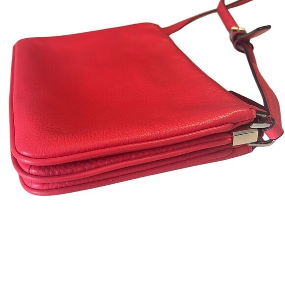 Kate Spade Coral Leila Triple Gusset Adjustable Strap Leather Crossbody - Picture 6 of 13